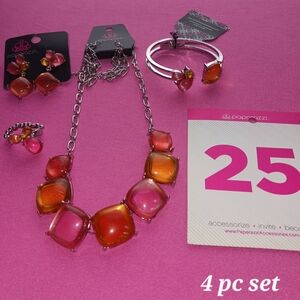 Paparazzi Pink and Orange Jewelry Set